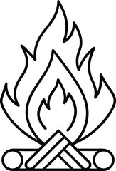 Fourth of July themed bonfire vector drawing