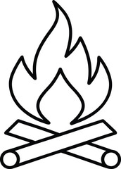 Minimal campfire art with patriotic essence