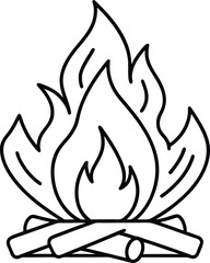 Hand-drawn campfire illustration for patriotic use