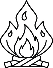 Artistic fire and logs in vector for USA holiday