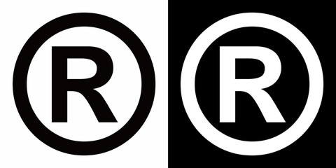 Registered Trademark symbol Vector Illustration, Registered trademark logo icon. Copyright mark symbol icon, R sign, R symbol - Registered mark isolated