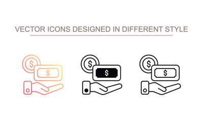 Payroll icon design with white background stock illustration