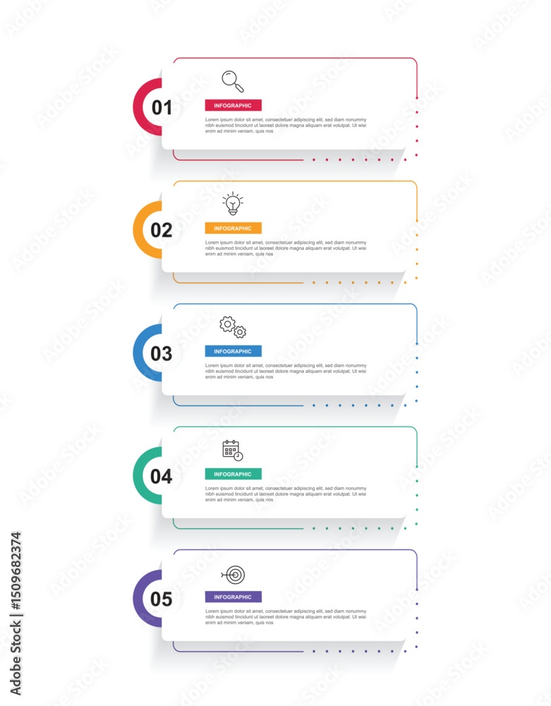 Leinwandbilder vector infographic label design template with icons and 5 options or steps. for your business data. 