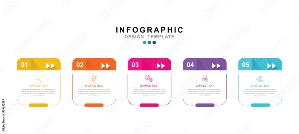 Leinwandbilder vector infographic label design template with icons and 5 options or steps. for your business data. 