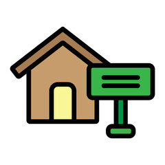 House For Sale Vector Filled Icon Design