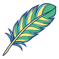 Fototapeta premium Detailed illustration of a colorful macaw feather