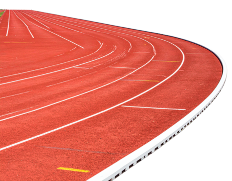 Running track with layout isolated on transparent or white background