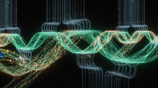 Futuristic Visualization of Complex Data Networks with Cascading Light Streams