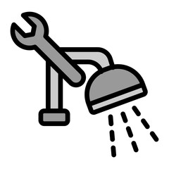 Shower Vector Filled Icon Design