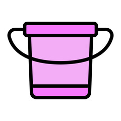 Bucket Vector Filled Icon Design