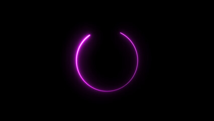 Abstract beautiful blue line loading circle illustration. black background HD 4k illustration.