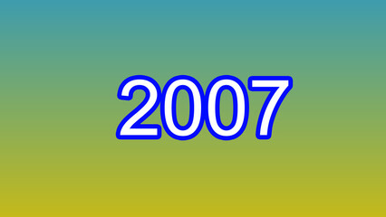 New Year 2007 illustration. 2007 number text yellow and green background illustration. and creating a stunning 4k illustration.
