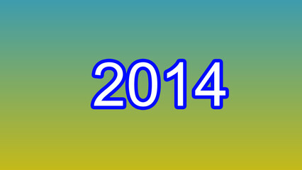 New Year 2014 illustration. 2014 number text yellow and green background illustration. and creating a stunning 4k illustration.