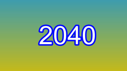 New Year 2040 illustration. 2040 number text yellow and green background illustration. and creating a stunning 4k illustration.