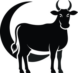 cow on white background