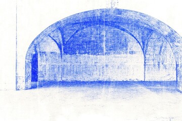 Old archway interior drawing