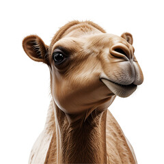 Obraz premium portrait of a camel head isolated on transparent png
