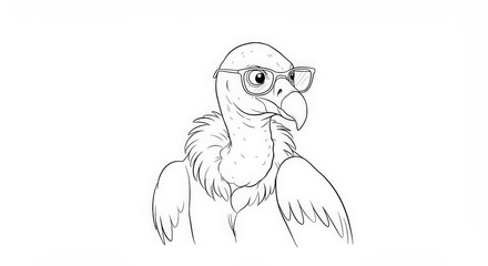 Obraz premium The Intellectual Vulture: A Smart Bird in Specs