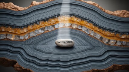 Introspection: A Singular Light Piercing Through Layers of Inner Geologic Time
