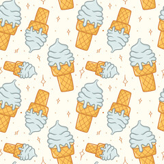 cotton candy ice cream cone seamless pattern for kids fun wallpaper wraping papper and background