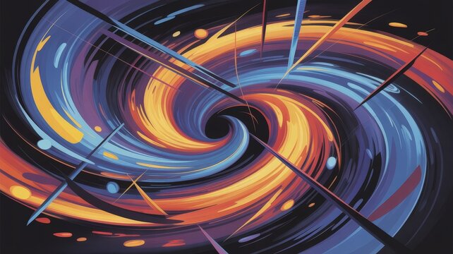 Kaleidoscopic Abyss of Swirling Colors and Abstract Light Shards
