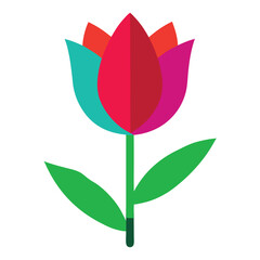 Colorful tulip flower icon for websites and apps