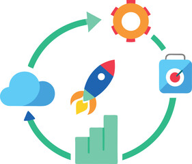Technology  Infographic  Business Roadmap Timeline Vector, Minimal Infographic Chart with Pie, Bar, and Line Graphs for Analytics