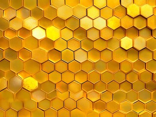 71. Beehive hex pattern in golden yellows
