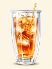 Iced tea in a double-walled glass