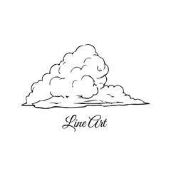 Minimalist Cloud Outline, Art of a Cloud