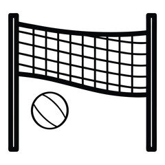 Simple flat volleyball net silhouette vector design