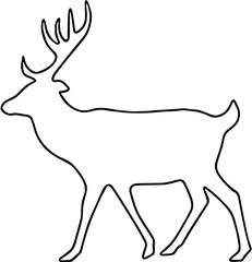 silhouette vector black and white deer