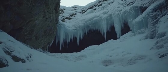 Icy cave entrance