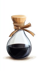 Illustration of a dark liquid bottle