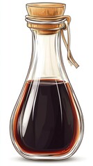 Illustration of a glass bottle with a dark liquid