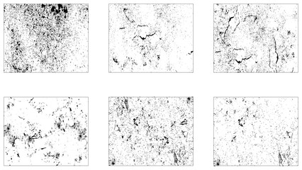 Grunge textures set. Collection of vector overlay, distress, textures .Simply Place texture over any Object to Create grunge, splatter