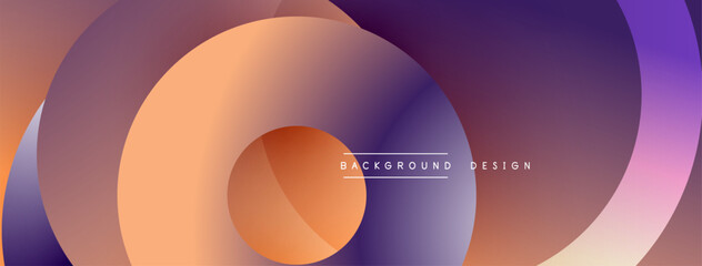 Abstract flowing shapes, orange, purple hues. Modern design elements create dynamic visual texture. Background features gradient transitions.