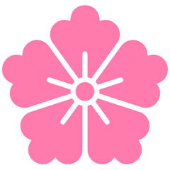 桜のシルエット、ピンクの花びらが可愛い春のイラスト