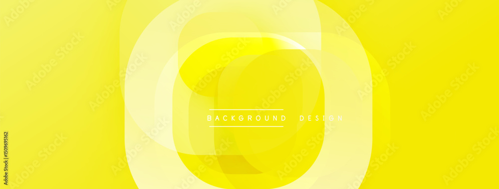 Leinwandbilder bright yellow abstract background. overlapping circles create layered effect. minimalist design with