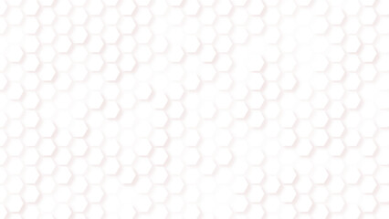 3D Futuristic honeycomb mosaic white background. Realistic geometric mesh cells texture. Abstract white vector wallpaper with hexagon grid.