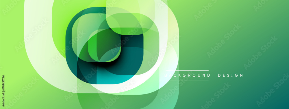 Leinwandbilder abstract green design. layered shapes create dynamic visual effect. smooth gradients, modern aesthet
