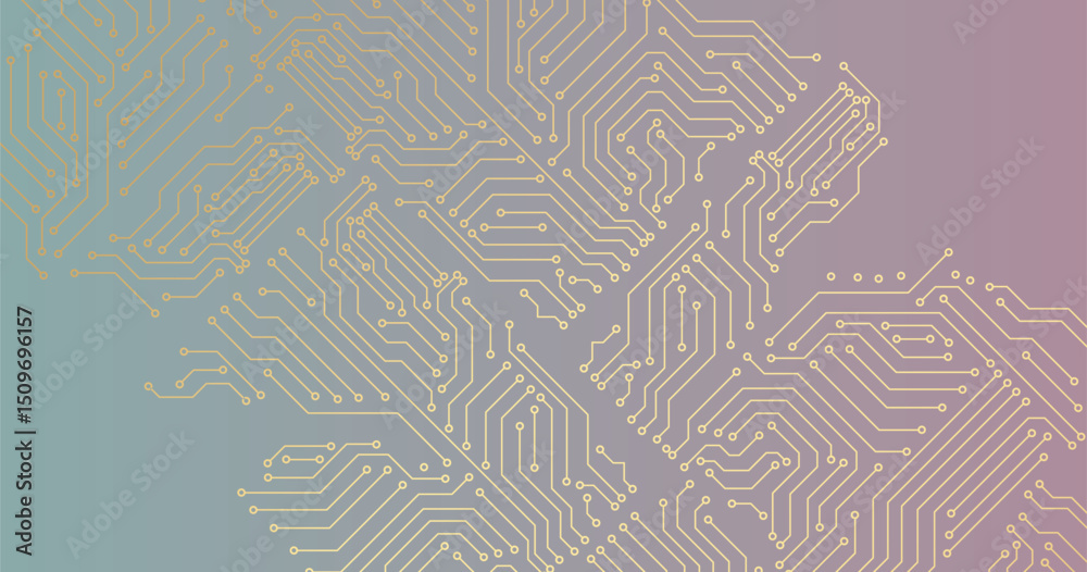 Poster circuit technology background with hi-tech digital data connection system and computer electronic de