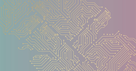 Circuit technology background with hi-tech digital data connection system and computer electronic design. Vector design.