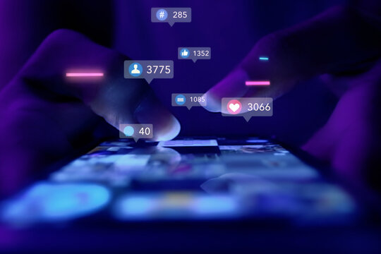 marketing, business, technology, social media, like, media, scrolling, social, social network, application, communication, cyberspace, icon, follow, message, online, background, concept, viral video