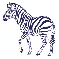 Obraz premium Elegant Zebra Illustration with Bold Stripes on a Clean White Background