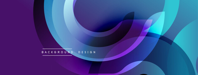 Abstract fluid shapes blend purple, blue hues. Dynamic layers create modern background design. Smooth gradients offer visual interest.