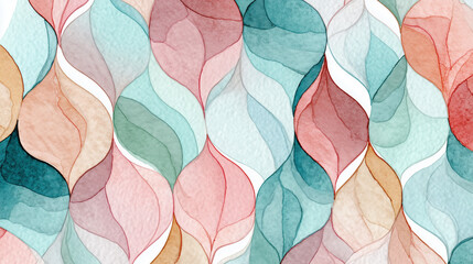 Watercolor leaf pattern background for wallpaper