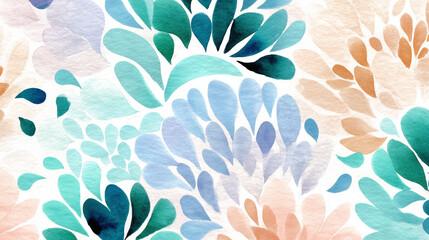 Abstract watercolor floral background pattern for wallpaper in pastel colors