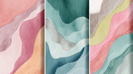 Abstract multicolored watercolor wave pattern background wallpaper