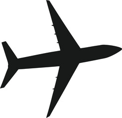 airplane on black background